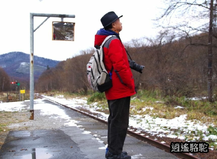 幌舞車站月台的寫真-日本駱駝