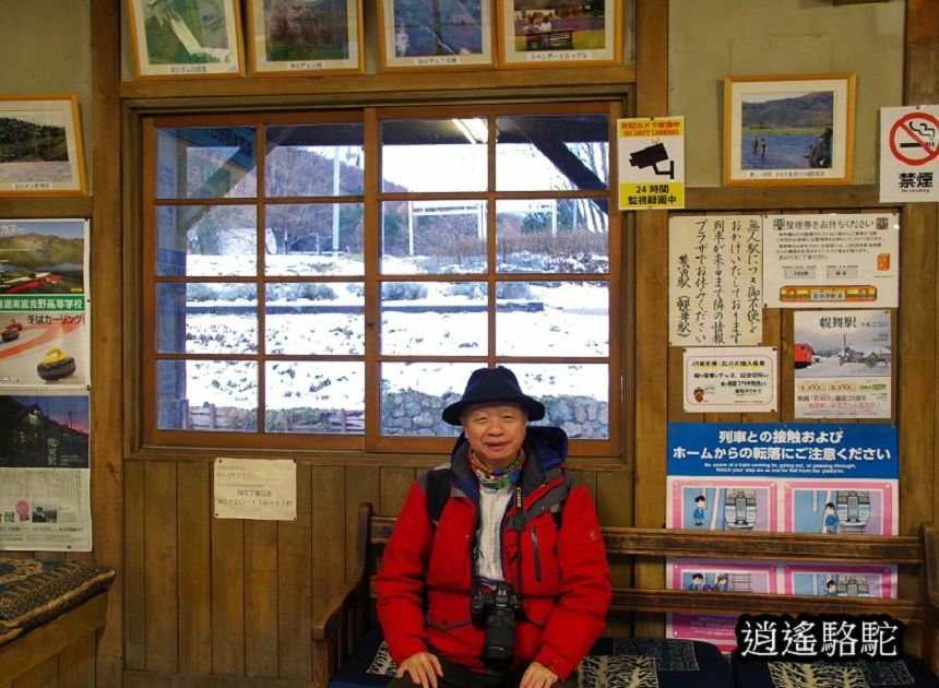 幌舞車站月台的寫真-日本駱駝