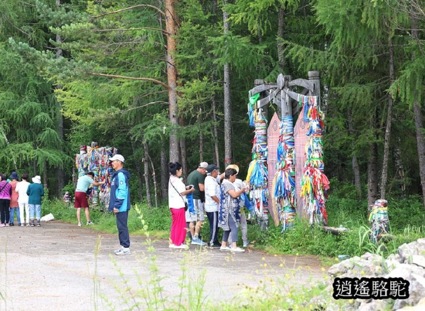 公路旁薩滿教的祭拜點-俄羅斯駱駝