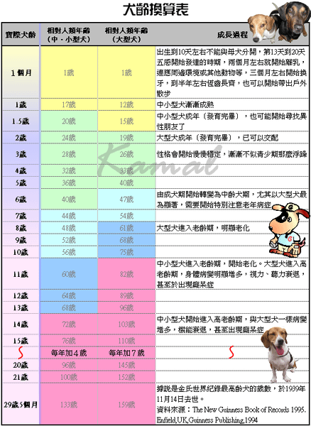 dog age chart