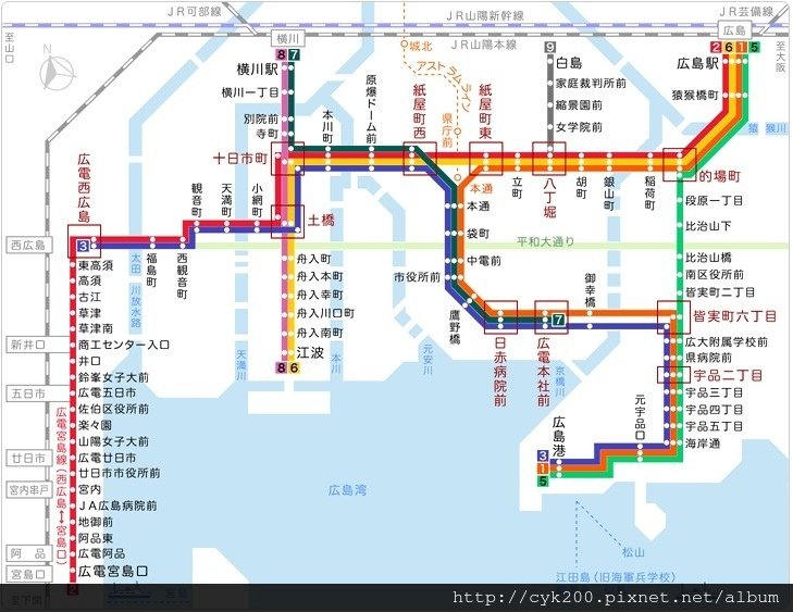 廣島電鐵 - 路線圖