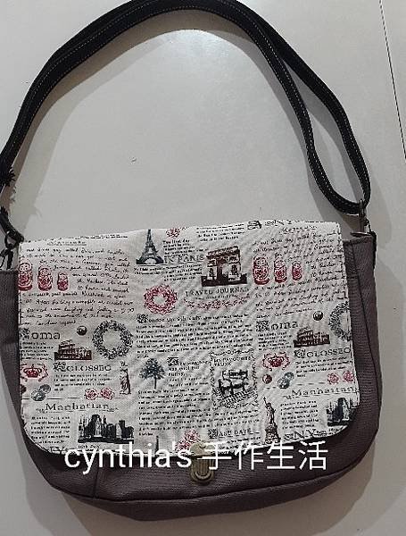 復古巴黎風帆布斜背包
