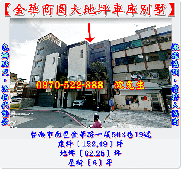 台南市南區金華路一段503巷19號台南法拍代標沈先生0970522888日新國小利南黃昏市場金華路商圈大地坪透天車墅南區法拍別墅.png