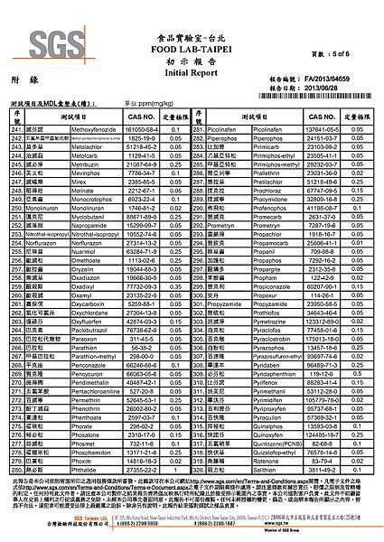 梨山紅茶葉SGS368項農藥檢驗報告5