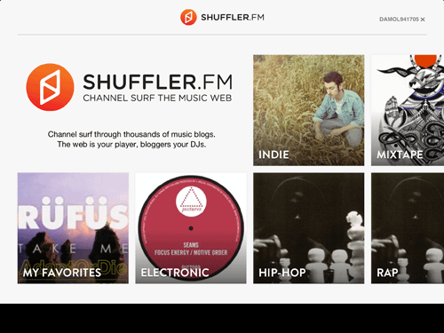 音樂APP：SHUFFLER.FM