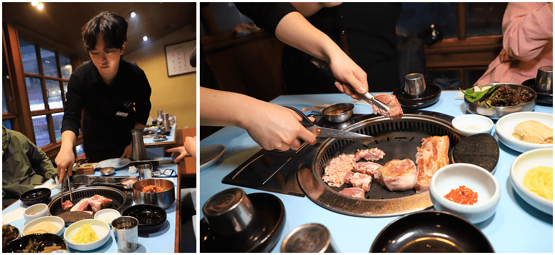 韓國釜山西面美食！味贊王鹽烤肉西面店！帥哥美女代烤好貼心！大