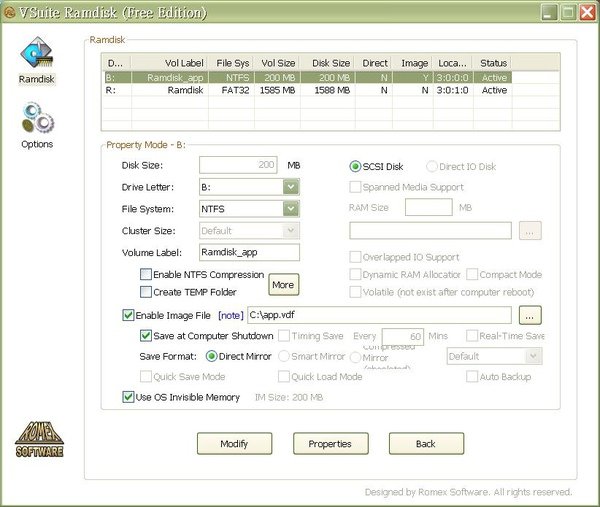 VSuite Ramdisk with 2 devices