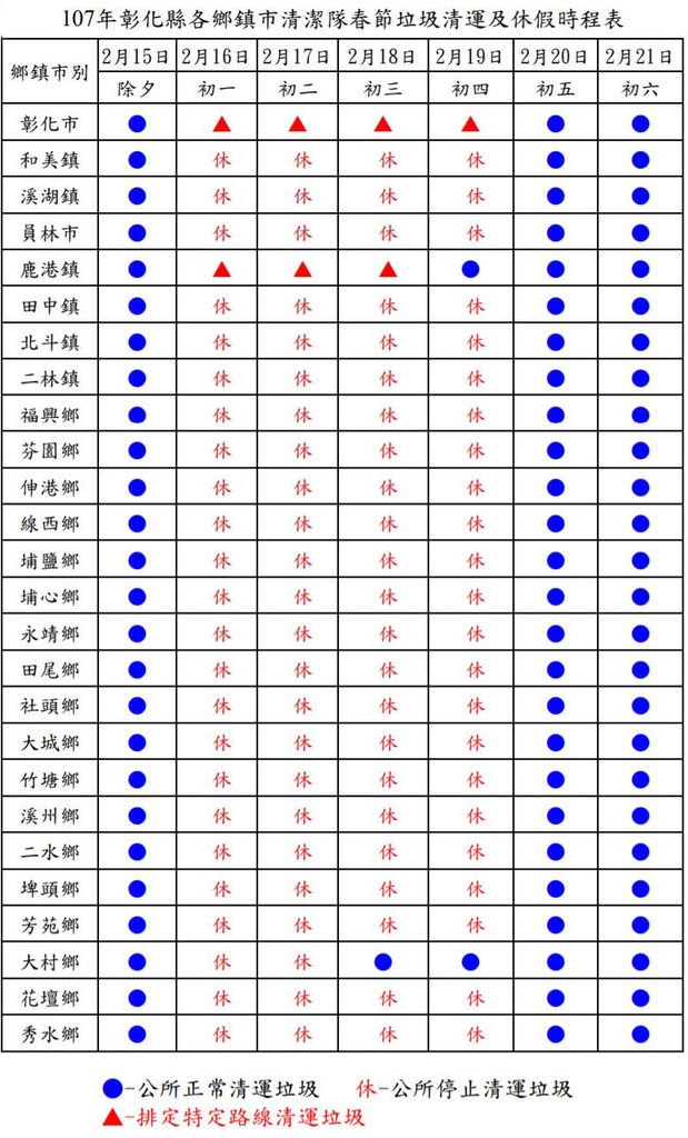 107年彰化縣各鄉鎮市清潔隊春節垃圾清運及休假時程表.jpg