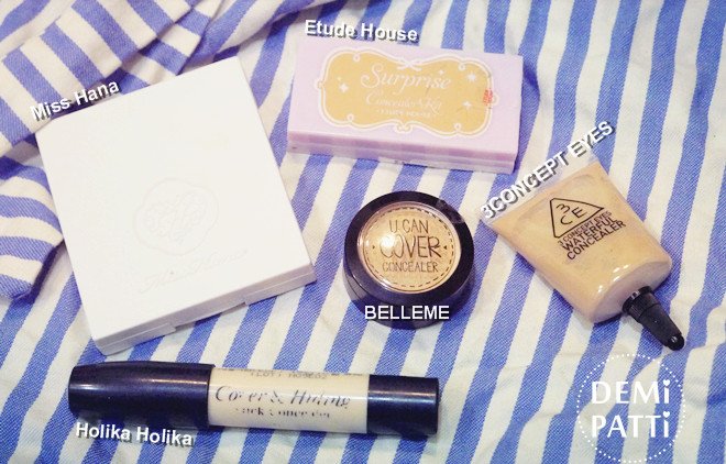 平價遮瑕評比_MissHana_EtudeHouse_3CE_Holika_BELLEME