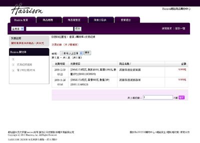 harrison化妝品購物車頁面設計