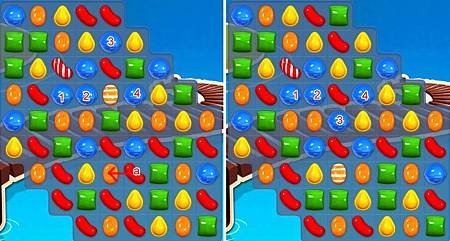 Candy Crush Saga, goal, 條紋糖果