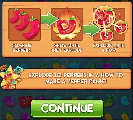 Pepper Panic Saga, goal, Explode peppers