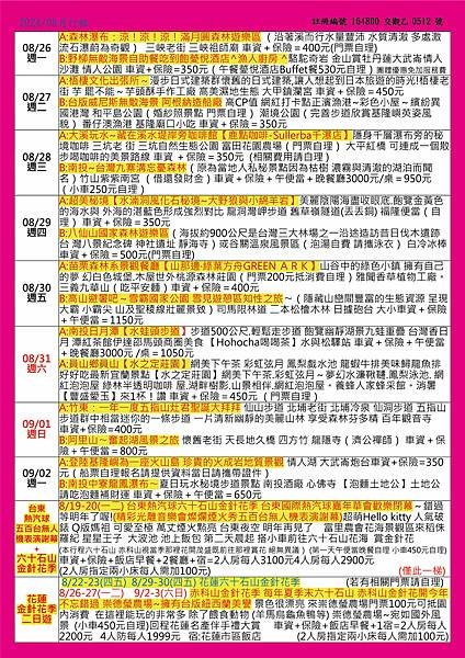 2024.08心晴旅遊最新優惠行程