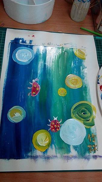 壓克力顏料 L夾 竹林圓點6