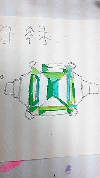 壓克力顏料 祖母綠 鑽戒3