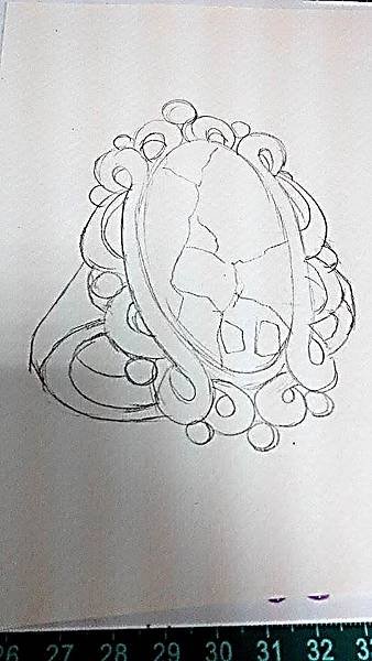 廣告顏料 綠松石 鑽戒