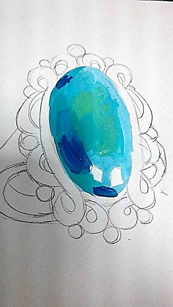 廣告顏料 綠松石 鑽戒3