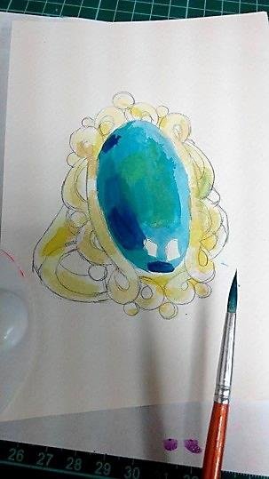 廣告顏料 綠松石 鑽戒4