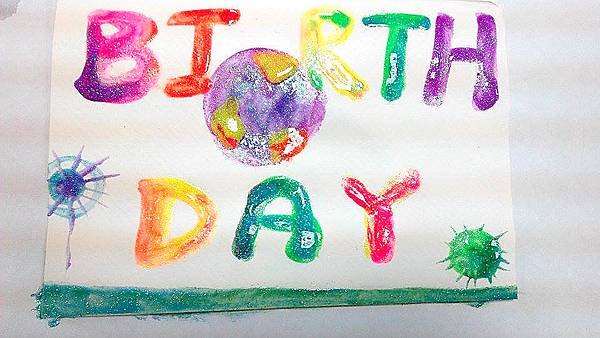 金蔥水彩 生日5