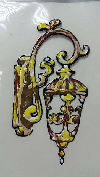 窗貼 玻璃彩繪貼 彩繪隨意貼  銅壁燈5