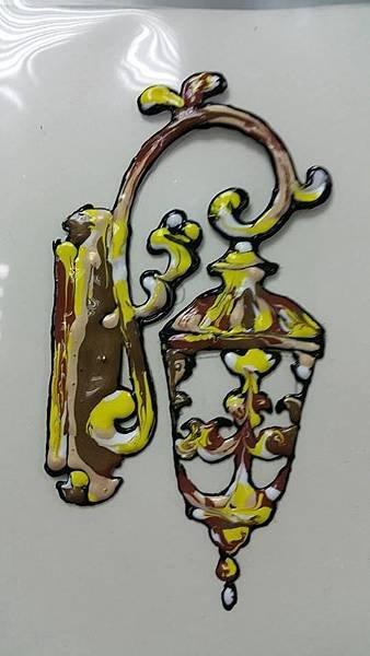 窗貼 玻璃彩繪貼 彩繪隨意貼  銅壁燈6