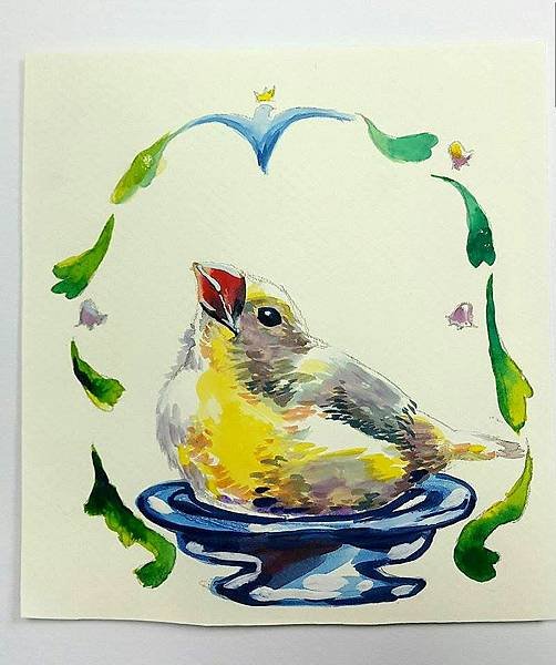 廣告顏料 水彩 壓克力顏料 繪畫 文鳥5