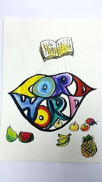 廣告顏料 水彩 壓克力顏料 繪畫 嘴唇的果子4