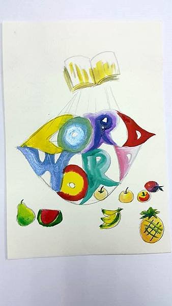 廣告顏料 水彩 壓克力顏料 繪畫 嘴唇的果子3