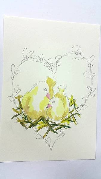 廣告顏料 水彩 壓克力顏料 繪畫 同林鳥2