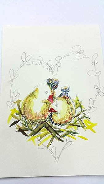 廣告顏料 水彩 壓克力顏料 繪畫 同林鳥3