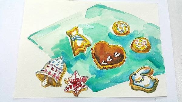 廣告顏料 水彩 壓克力顏料 繪畫 糖霜餅乾7