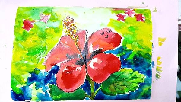 廣告顏料 水彩 壓克力顏料 繪畫 扶桑花6