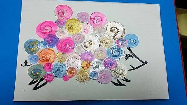 廣告顏料 水彩 壓克力顏料 繪畫 玫瑰刺蝟3