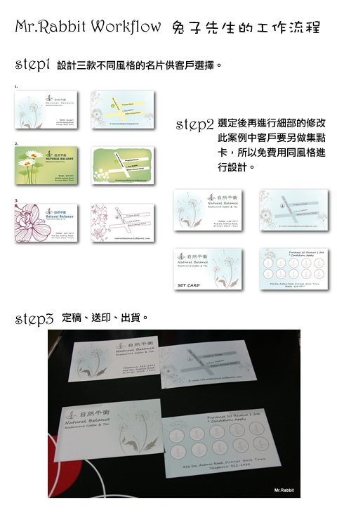 自然平衡餐廳名片設計案例+兔子先生的工作流程