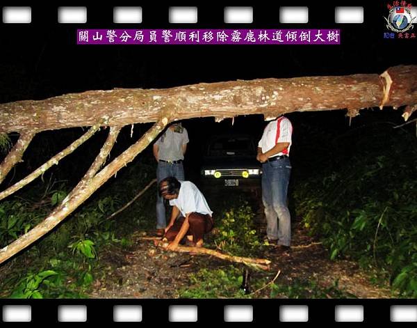 20140610-台東縣關山警分局員警順利移除霧鹿林道傾倒大樹1