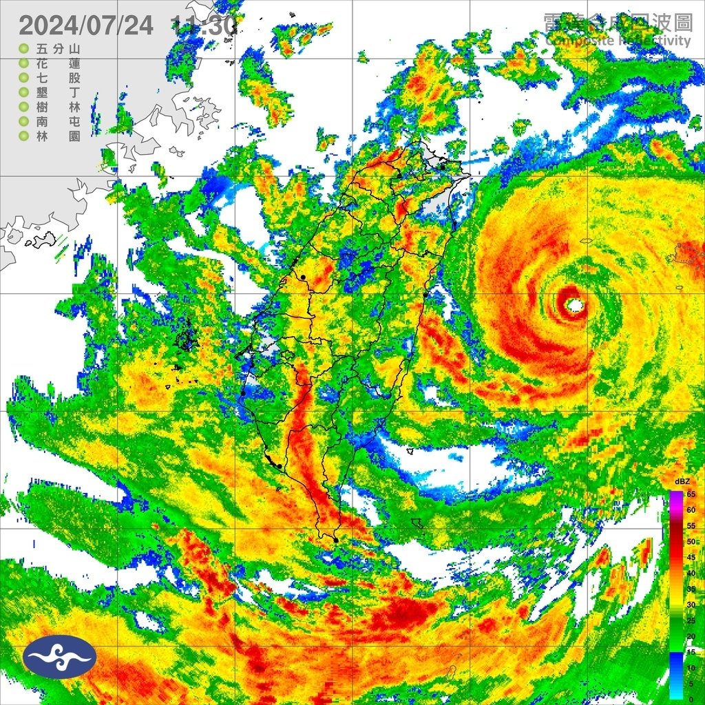 凱米颱風蒞臨臺灣地區兩日有感!