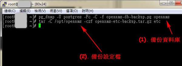 OpenNMS Backup DB/Config