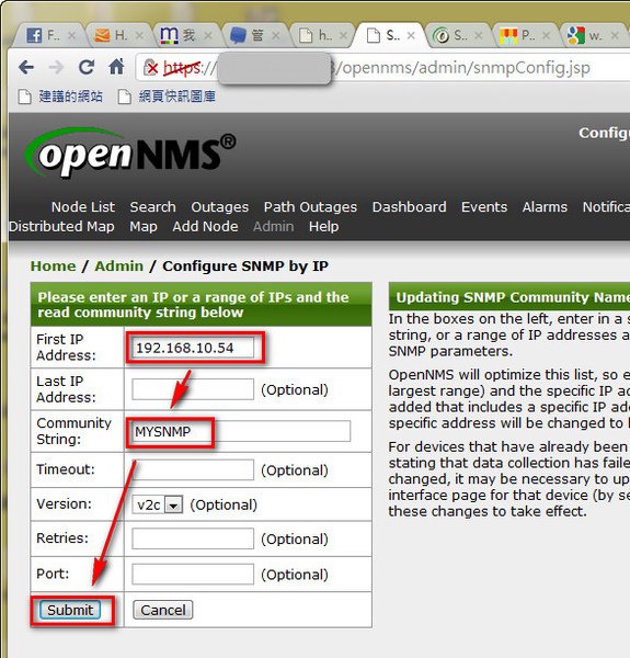 Configure SNMP on OpenNMS