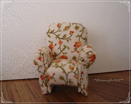 miniature sofa-orange flower 03