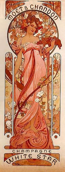 Alfons Mucha, 皇家白葡萄酒、白星香檳1.jpg