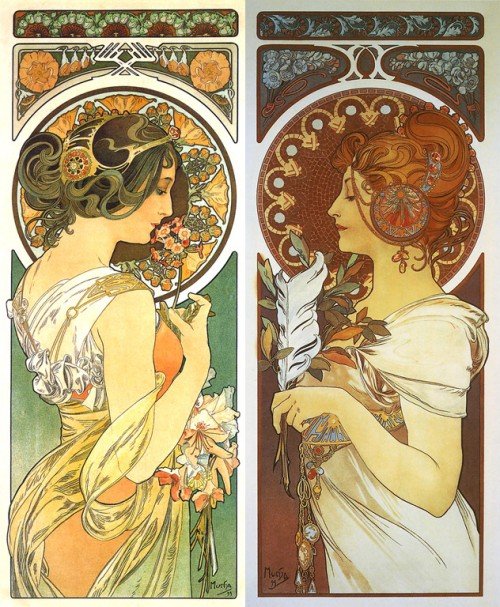 Alfons Mucha, 櫻草／羽根.jpg