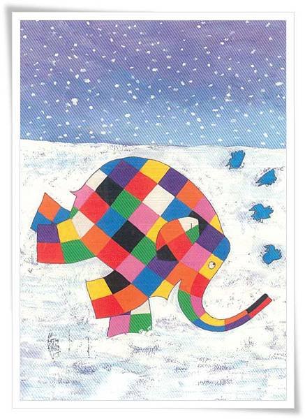 elmer in the snow