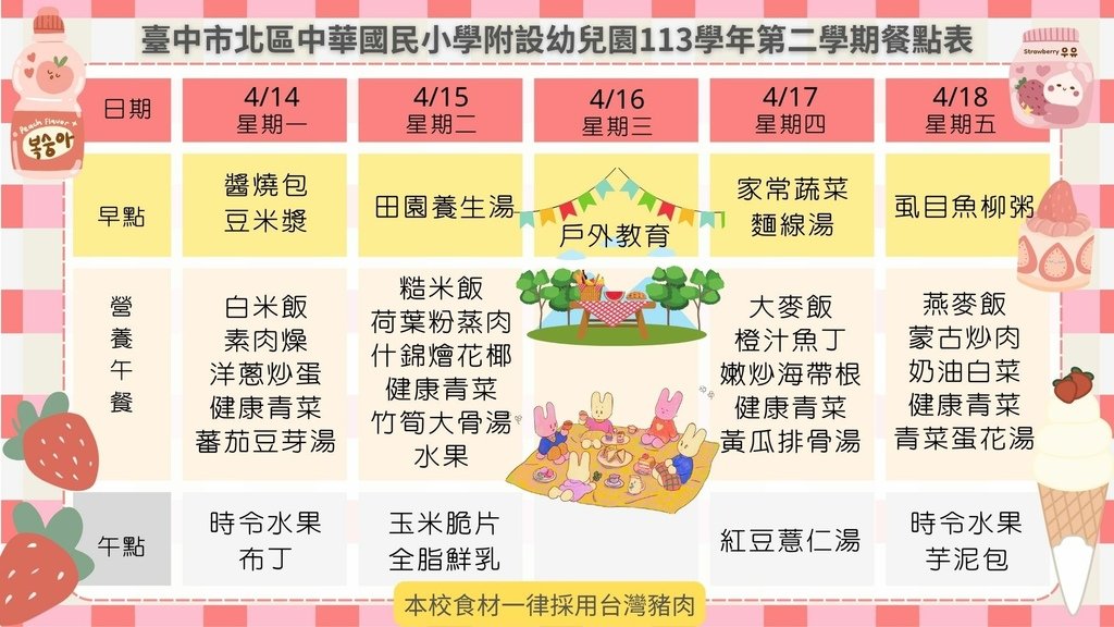 113學年度第二學期-餐點設計表W10