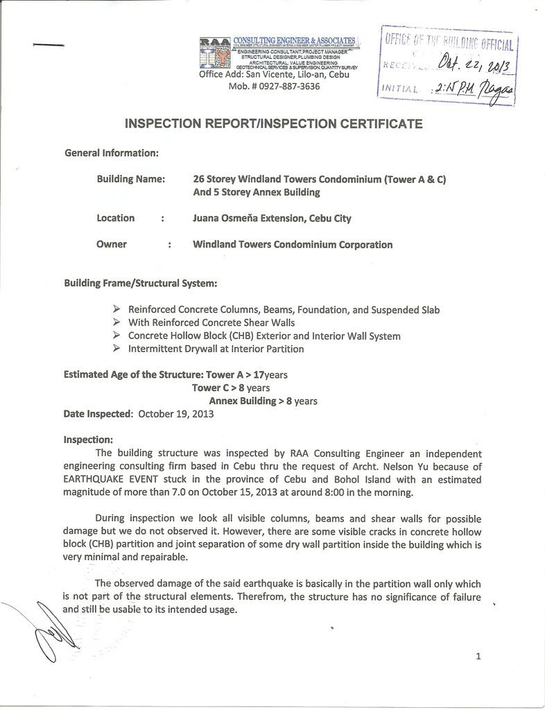 Winland Inspection Certificate 1