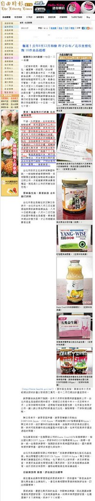 龜速！去年8至12月抽檢 昨才公布／北市查塑化劑 10件食品超標-2012.03.27