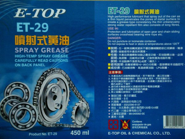 噴射式黃油 Spray Grease