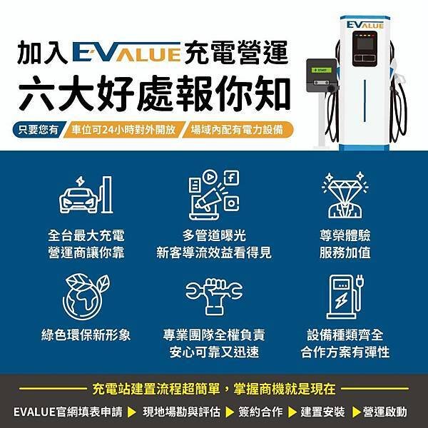 【歡迎您一起加入EVALUE充電營運服務，啟動您無限想像新未