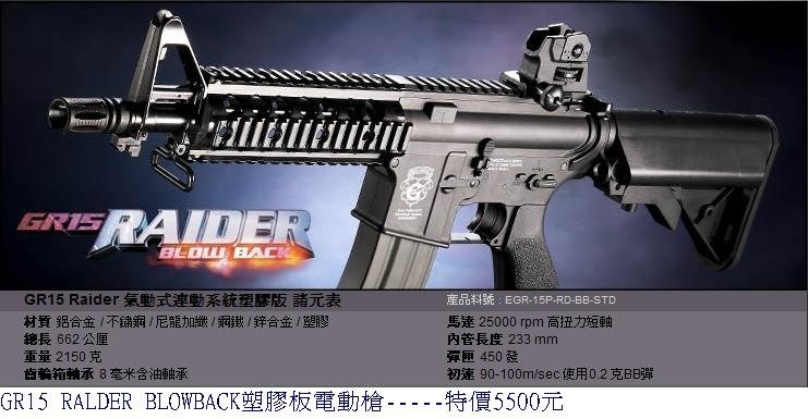 G&amp;G GR15 Raider氣動式連動系統塑膠版電動槍.JPG