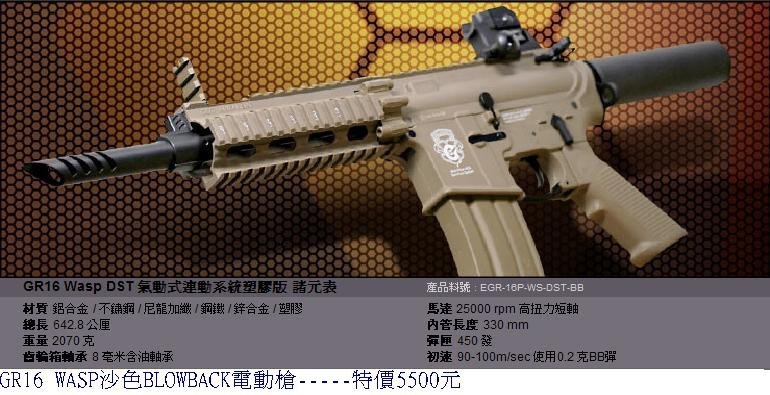 G&amp;G GR16 Wasp沙色氣動式連動系統塑膠版電動槍.JPG