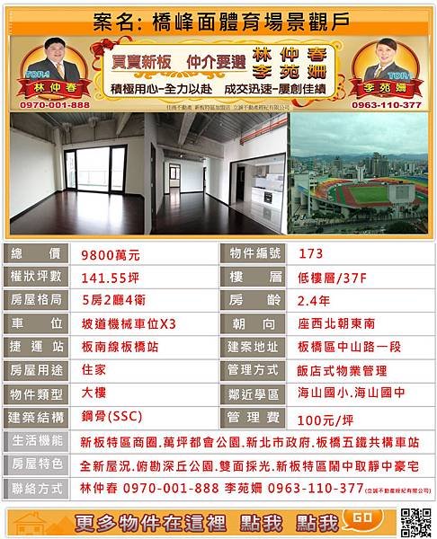 專售新板特區~橋峰~東方富域~東方明珠~權世界~畫世紀專案經理林仲春~李苑姍~新板房市:買空賣空利潤高 規範獨漏預售屋？